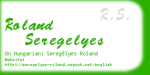 roland seregelyes business card