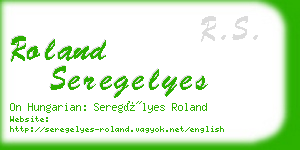 roland seregelyes business card